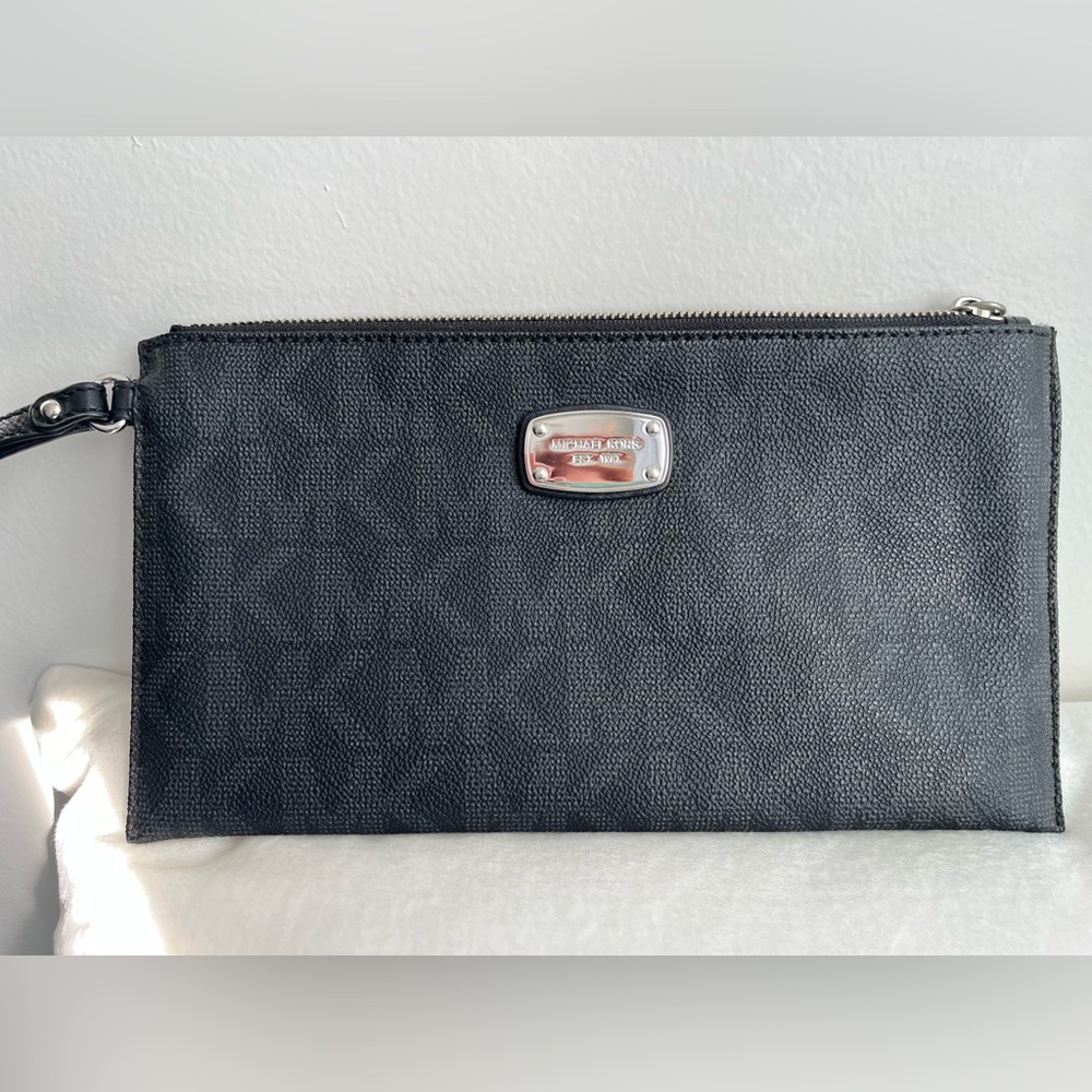 Michael Kors Black Textured Clutch